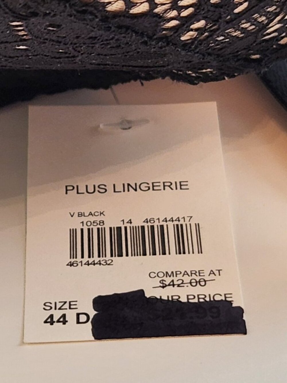 Lot of two Dreamwear bras black & beige lace full cup molded NWT - Picture 2 of 3